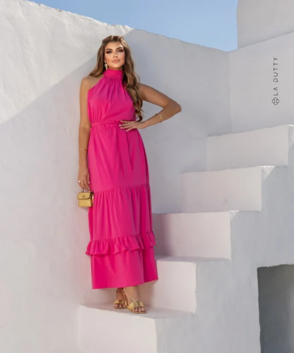 Alternative view of VESTIDO LONGO BABADO